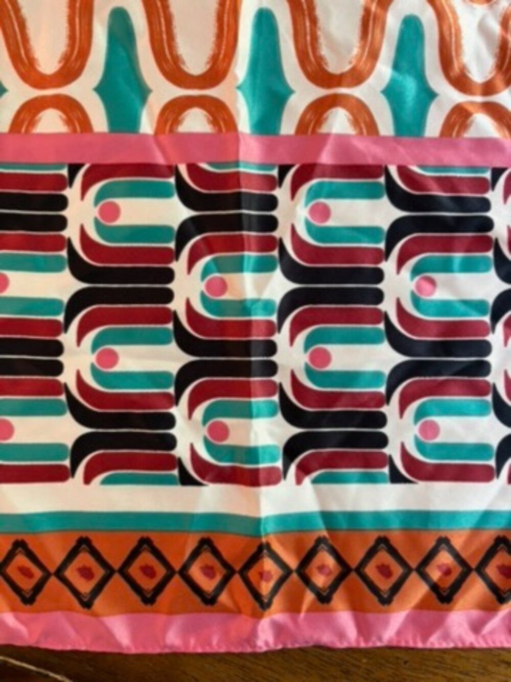 Zara large colorful square scarf (52") NWT - Picture 4 of 4